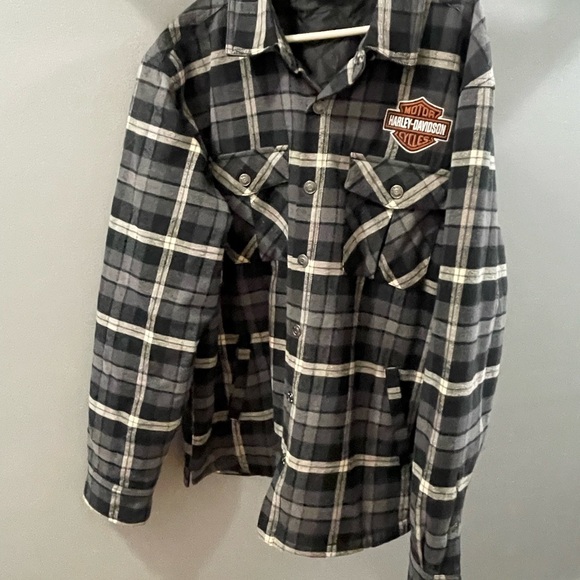 Harley-Davidson Black and Gray Checkered Shirt - Picture 7 of 7